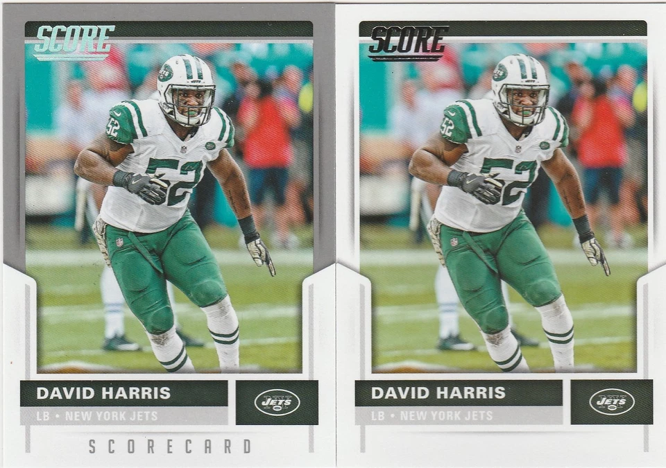 David Harris NEW YORK JETS 2017 SCORE SCORECARD parallel & Base #78 - both cards - Image 1 of 1