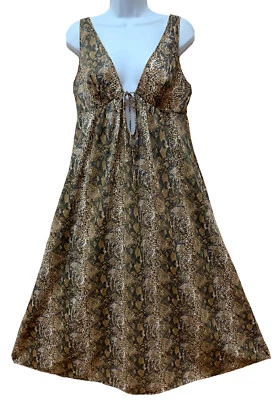 Sexy camisón vintage Sears 100 % nailon talla 38 estampado de serpiente satinado sedoso barrido Foto 1 de 4