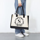 Letter Canvas Bag Women Hit Color Simple Shoulder Shopping Tote Handbag (S)