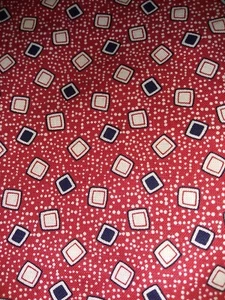 Moda By Sharon Newman Vintage 1997 Cotton Fabric Red Dotty & Squares 1 Yard 23" - Picture 1 of 5