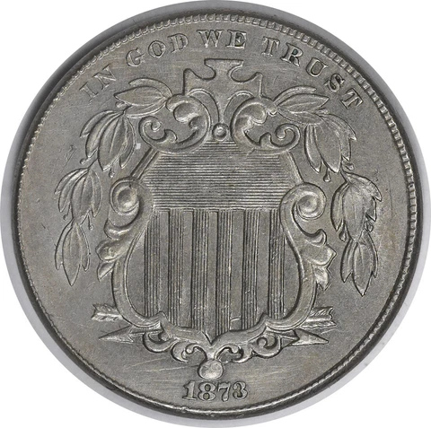 1873 Shield Nickel Closed 3 DDO FS-101 AU Slider Uncertified #330 Cover