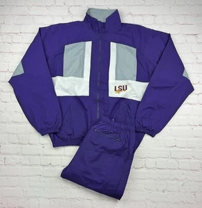 NEW Vtg 90s LSU Fighting Tigers Track Suit Jacket Coat Pant Mens Size Small - Picture 1 of 17