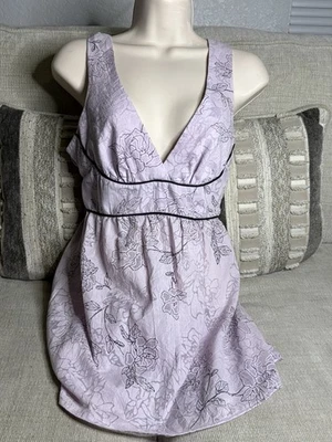 Charlotte Russe Womens Pink and Purple Cami Top Vest Cute Floral Pattern Small - Изображение 1 из 4