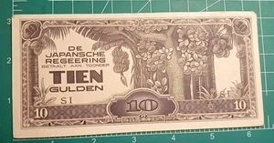Netherland EAST Indies 10 Gulden Note 1942 P-125 - Picture 1 of 4