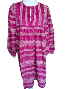 Vestido Barba MELISSA NEPTON Talla Grande Blanco Fucsia Bordado Detallado NUEVO - Imagen 1 de 11