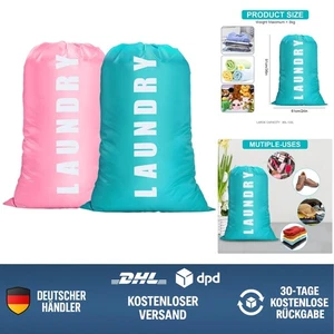 Wäschesack Reise faltbar groß Kapazität Kordelzug Organizer Kleidertaschen - Bild 1 von 12