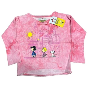 Appaman x Peanuts Mädchen Größe 5 lässiges Sweatshirt hellrosa Batik neu mit Etikett - Bild 1 von 5