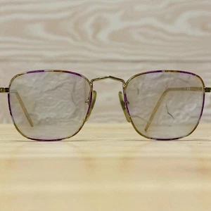 Vintage MONDIAL 211 Gold Square Eyeglass Frame Made Italy 50-20 Stylish Retro - Picture 1 of 9