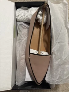 Neu mit Karton J Crew Edie Damen-Loafer aus Leder mit Paspeln Größe 7,5 Deep Blush schwarz - Bild 1 von 5
