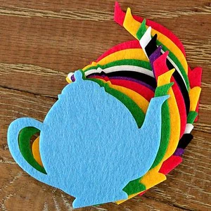 10x 3mm Felt Teapots Craft Shapes - Picture 1 of 14