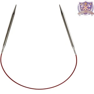 16" Red Lace Stainless Steel Circular Knitting Needle Size 9 Lightweight Durable - Picture 1 of 2