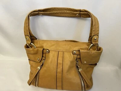 B. MAKOWSKY Big Slouchy Hobo Shoulder Bag Pebbled Mustard Colored  Leather - Image 1 of 4