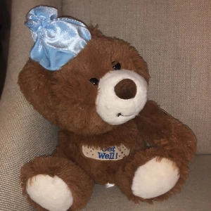 Get Well Bear Plush Aurora  11" Brown Teddy Bear Stuffed Animal New With Tags - Picture 1 of 2