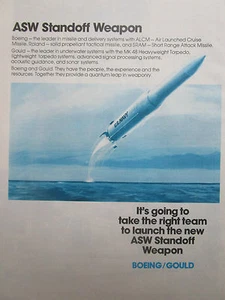 2/1981 PUB BOEING GOULD ELECTRONICS ASW STANDOFF WEAPON US NAVY MISSILE ALCM AD - Picture 1 of 1