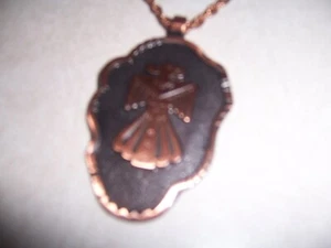 Vintage Thunderbird Native American Necklace Large Copper Pendant MCM - Picture 1 of 6