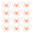 Applique dentelle papillon, 12 pièces patchs papillon tissu dentelle, L, rose