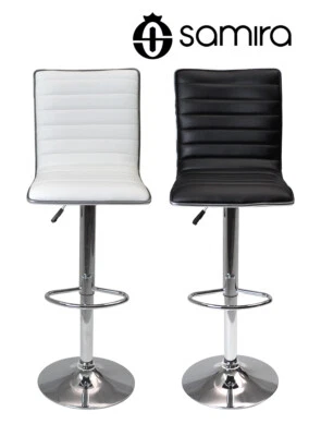 SAMIRA Sgabello bar regolabile e girevole mod. SASSARI in ecopelle con poggiapiedi