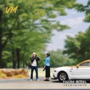 1/24 2Pcs Photo Man &Student Girl Scene Diorama Miniatures Figure For Car Toys - Picture 1 of 8