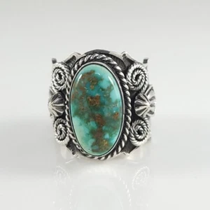 Andy Cadman Navajo Sterling Silver Handmade Ring Rare High Grade Fox Turquoise - Picture 1 of 6