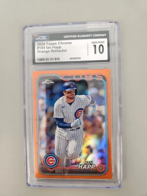 2024 Topps Chrome #184 Ian Happ Orange Refractor CGC 10 GEM MINT - Image 1 of 3