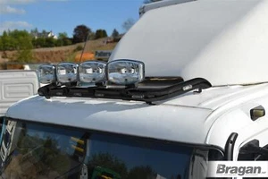 Roof Bar B + Clamps + LEDs + LED Jumbos Spots For Mercedes Axor Low Truck BLACK - Picture 1 of 8