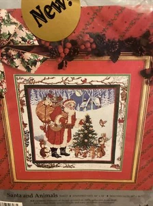 WEIHNACHTSMANN UND TIERE--Weihnachten--Druckdesign--Wald--Gezählter Kreuzstich KIT - Bild 1 von 4