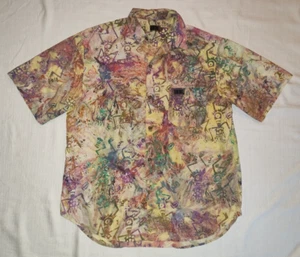 INCREDIBLE Sideout Side Out Colorful Tiki Hawaiian Shirt Large L EXCELLENT! - Picture 1 of 5
