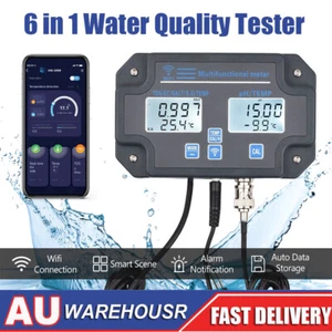 6 in 1 Digital WiFi PH EC TDS Temp Meter SALT APP Control Water Quality Tester - Picture 1 of 12