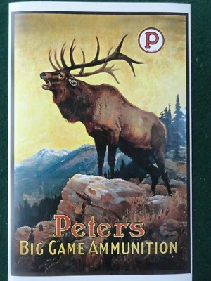 Peters Ammunition Advertising Poster Big Game Bugling Elk, Philip R. Goodwin  - Image 1 of 3