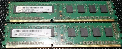 Micron 4GB Kit 2x2GB 1Rx8 PC3-10600U MT8JTF25664AZ-1G4M1 Desktop Memory - Image 1 of 2