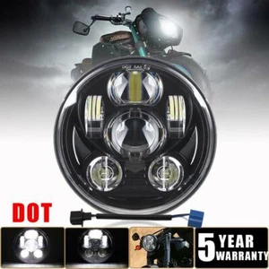DOT 5.75 Inch Round LED Headlight Fit For Harley Dyna Super Glide FXD Street Bob - Picture 1 of 12