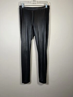 H&M Faux Leggings Womens Medium Black Vegan Pull On Pant Rocker - Image 1 of 4