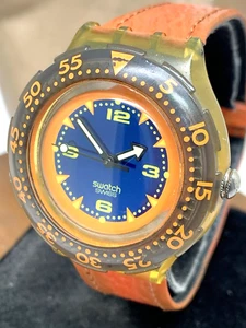 Reloj Swatch Hombre SDK106 Scuba Diver Años 90 Vintage Cuarzo Suizo Azul Naranja - Imagen 1 de 13