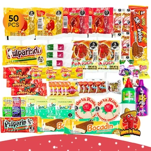 Mexican Candy Variety Pack (50 Count) Dulces Mexicanos, Mexican Snacks, with Ver - Picture 1 of 12