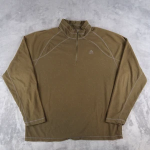 Vintage Mens Nike ACG 1/4 Zip Waffle Thermal Pullover Shirt L Large Olive Green - Picture 1 of 10