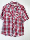 Urban Pipeline Mens LG Button Up Red White Blk Plaid 91 Vintage Collection Shirt