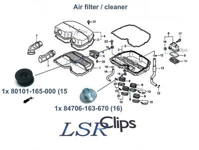 1x Filtro de aire filtro de aire Honda CBR900RR 1992-1999 goma ojales espaciador collar Foto 1 de 3