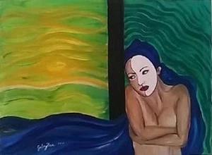 Olio su tela, quadro, quadri, ritratto, donna, arte, arredo - Foto 1 di 1