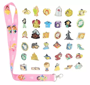 Prinzessin Thema Starter Schlüsselband Set mit 5 Disney Parks Trading Pins Brandneu - Bild 1 von 1