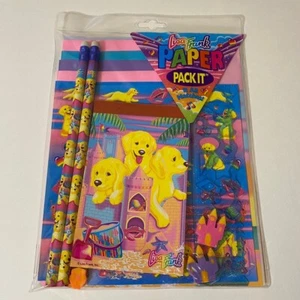 Vintage Lisa Frank Sandburg Welpen Papier Pack It Schreibwaren Set *versiegelt* - Bild 1 von 5