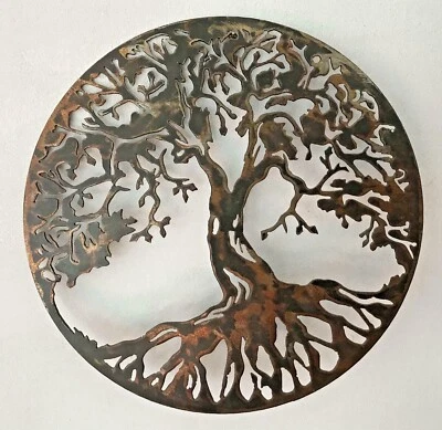 Tree of life metal wall art patina finish wall decor 12" tree of life sign - Image 1 of 4