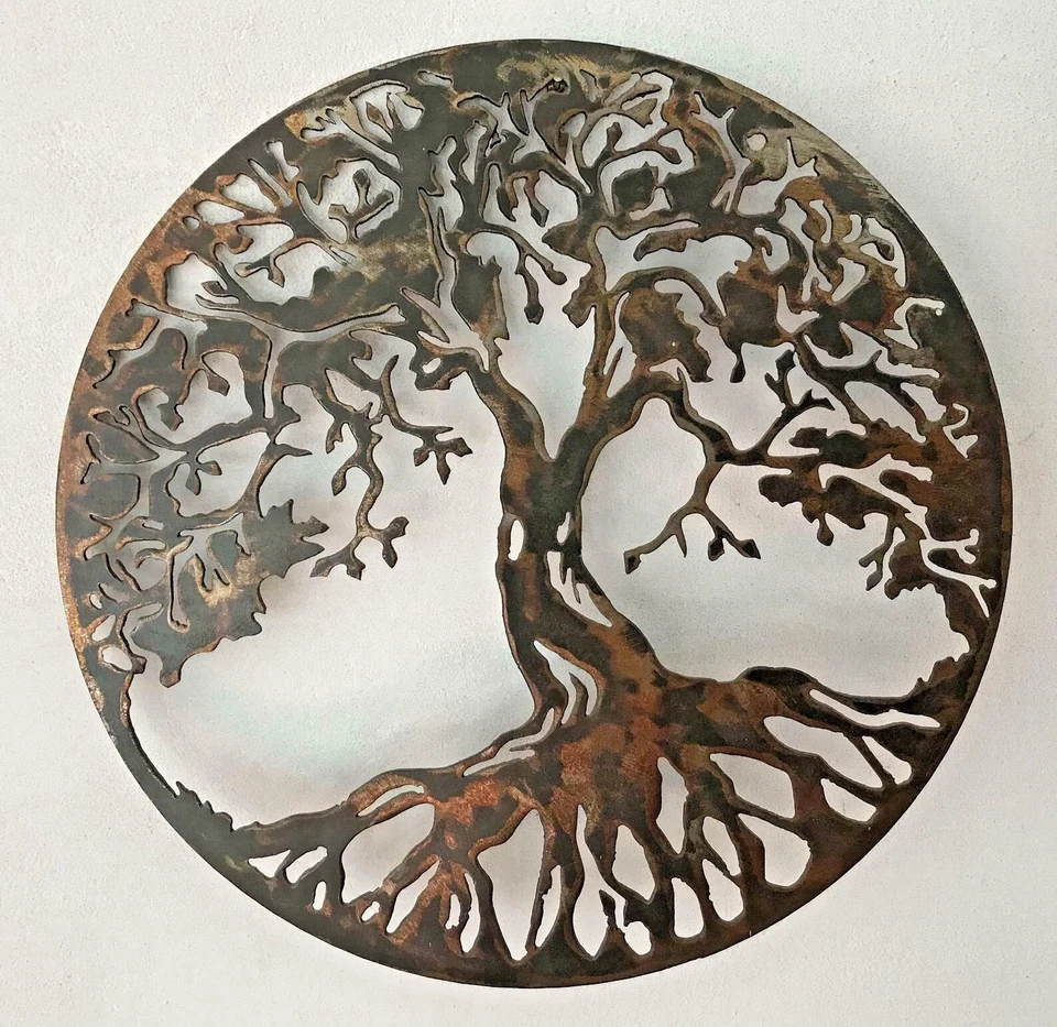Extra large Tree of life metal wall art patina finish wall decor  24" diameter - Image 1 of 4