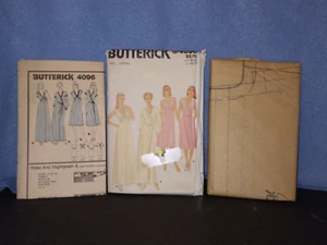 Camisón y bata vintage Butterick 4096 talla L 16-18 busto 38-40 cintura 30-32 largo - Imagen 1 de 7