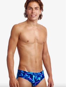 Neu FUNKY TRUNKS Herren Blue Leaf Laser Badeslip Bikini Badeanzug Gr. 36 Speedo - Bild 1 von 16