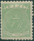 Fiji 1881 SG40 2d yellow-green Crown and VR p10 MLH                