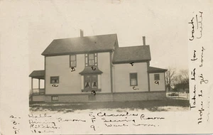 Oakfield NY * Casa e stanze identificate RPPC 1910 * Genesee Co.  - Foto 1 di 2