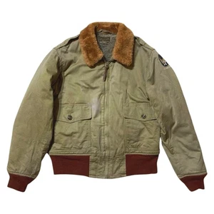 Buzz Rickson’s B-10 Flight Jacket BR11134 BR11532 Red Rib Olive 38 Rare F/S - Picture 1 of 20