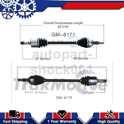 2 ejes traseros TrakMotive CV eje articulado CV para Cadillac CTS 2003 Foto 1 de 4