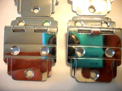 Винтажные хромированные петли для дверей шкафа со смещением 3/8 дюйма MCM - Изображение 1 из 4