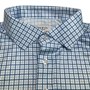 Collars & Co Poloshirt Herren M blau kariert Tattersall Relaxed Fit Dress Kragen NEU - Bild 1 von 8